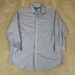 Lauren Ralph Lauren Black Label Dress Shirt Mens 17.5 Blue Slim Fit Stretch